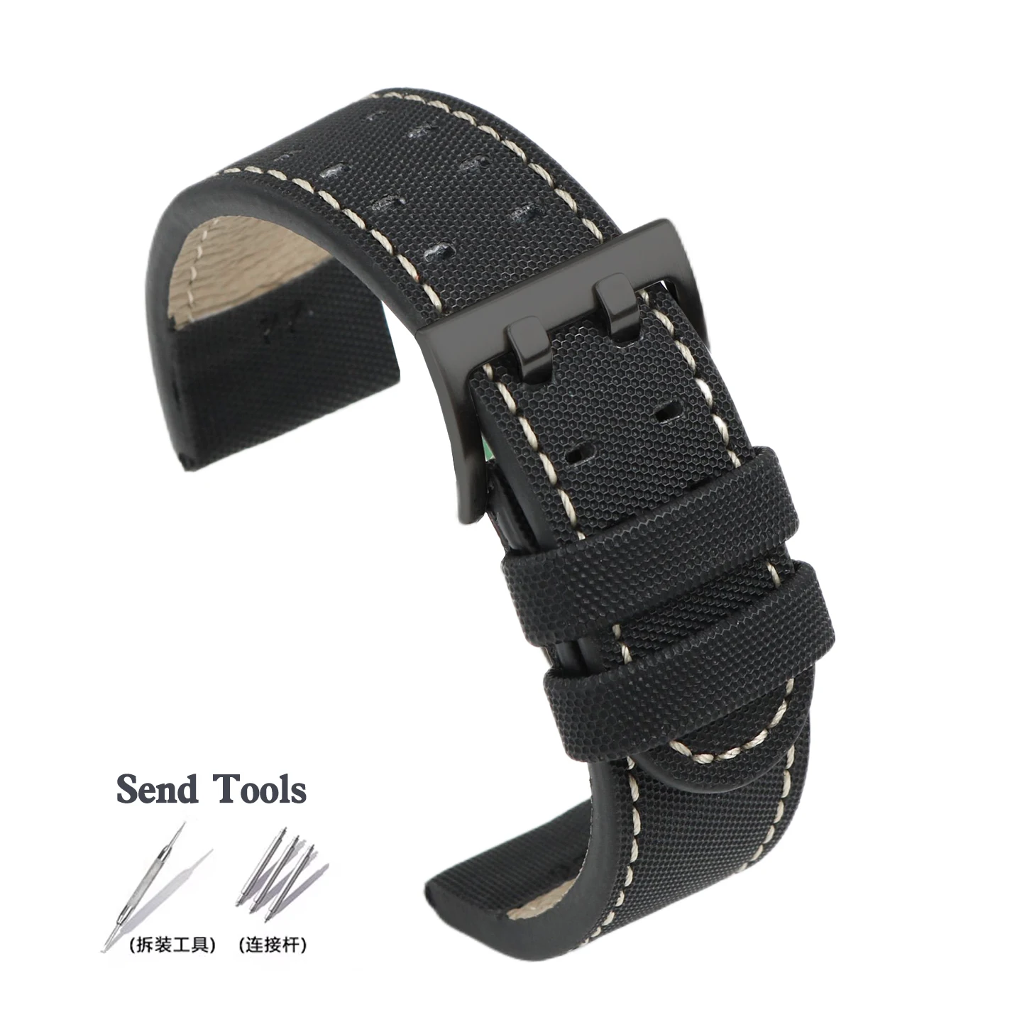 Hamilton Khaki Field Canvas Waterproof Watchband - Men's Belt with Pin Buckle Style (20mm/22mm)