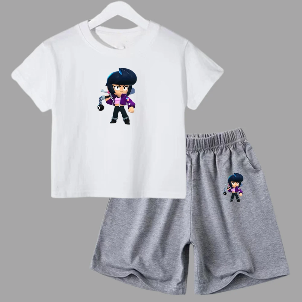 thumbnail image 1 of Conjuntos deportivos de verano para niños, camisetas de manga corta y pantalones de lucha de anime, conjuntos para niños y niñas de 3 a 13 años, 1 of 5