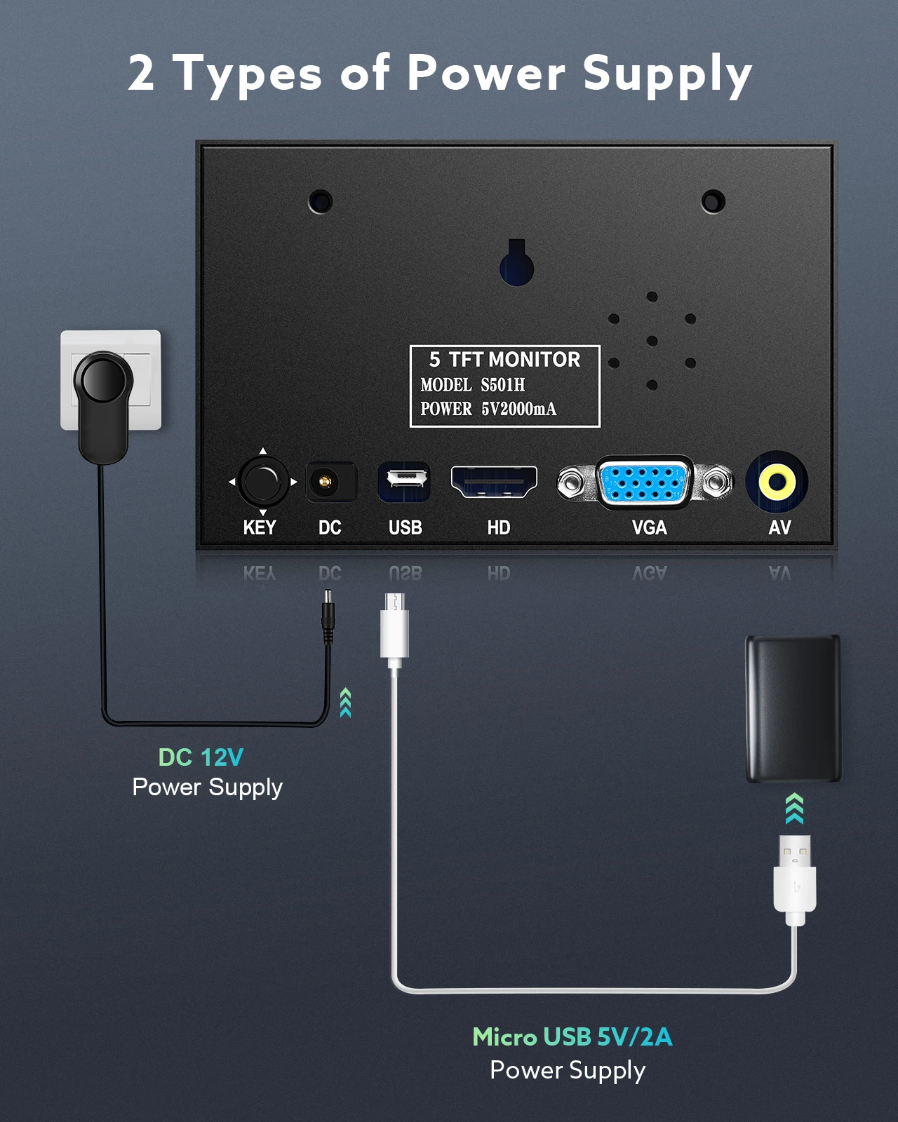 Eyoyo S501H Ȩ  ݼ TN  ũ HD 800*480 HDMI VGA AV Ʈ    5ġ ڵ ĸ麸 