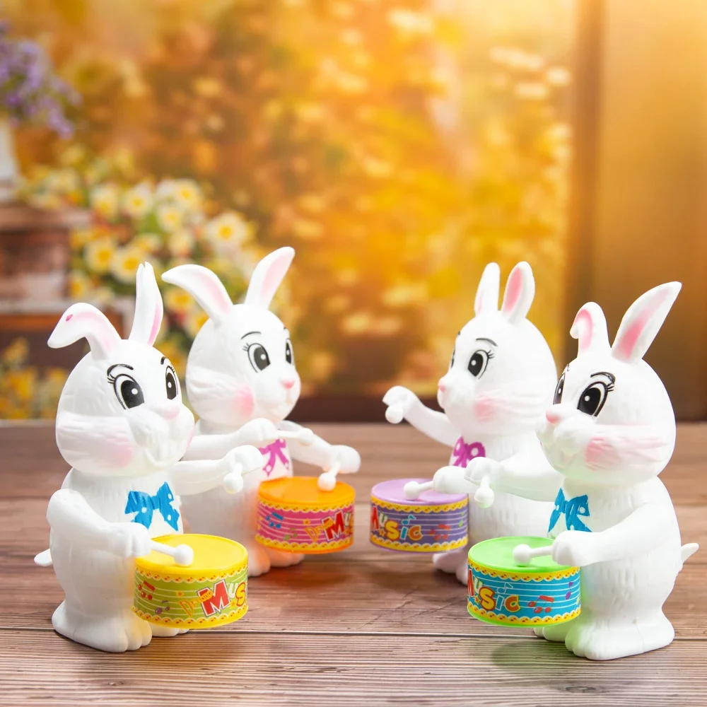 

Cartoon Wind Up Toys Clockwork Rabbit Drumming Toy Kids Toys Learning Educational Toys for Children Surprises Birthday Gifts