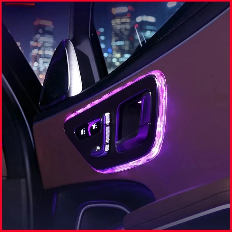 메르세데스 벤츠 C GLC E 클래스 W206 X254 W214 크리스탈 자동차 도어 라이트 프레임 장식 스티커 인테리어 개조 액세서리