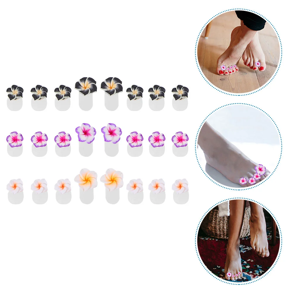 24 Pcs One Set Each of Purple Soft Clay No 32) Toe Separator for Pedicure Flower Separators Silica Gel Women's