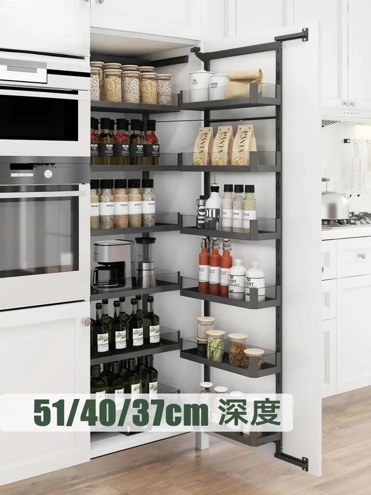 

Kitchen cabinet monster high cabinet glass basket large capacity storage linkage locker deep basket damping guide rail