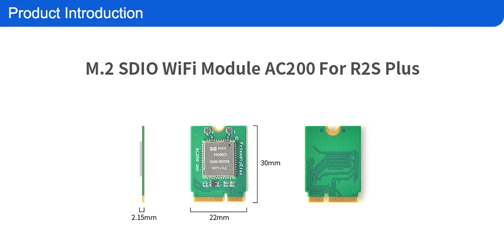Dual-band M.2 SDIO WiFi Module AC200 Realtek RTL8822CS Chipset IEEE 802.11 a/b/g