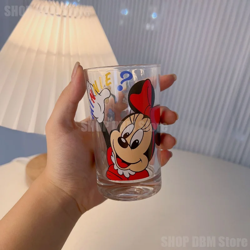 Disney Cartoon Mickey Minnie Mouse Glass Cup Cute Donald Duck