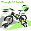 20 Inch Mountain Bike 7 Speed Gears, Adjustable Seat Kids' Bike with Mudguards Kettle Holder Kettle for Boys Girls 8-13 years
