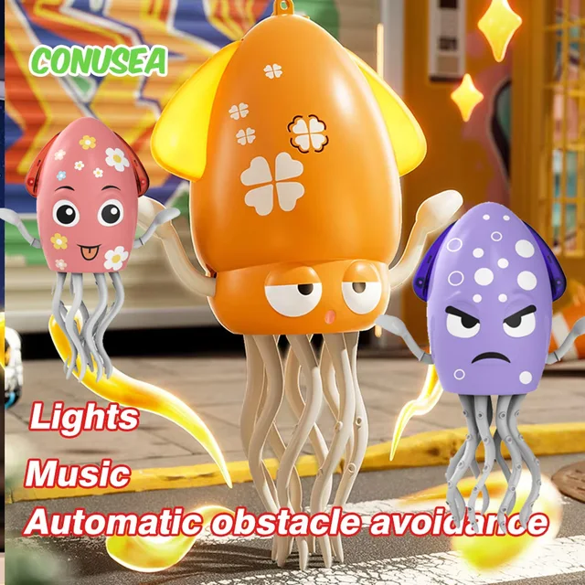 Poulpe dansant électronique pour animaux de compagnie, jouets lumineux, anti-Stress interactif, anti-Stress, pour tout-petits, bébés, enfants et adultes 1