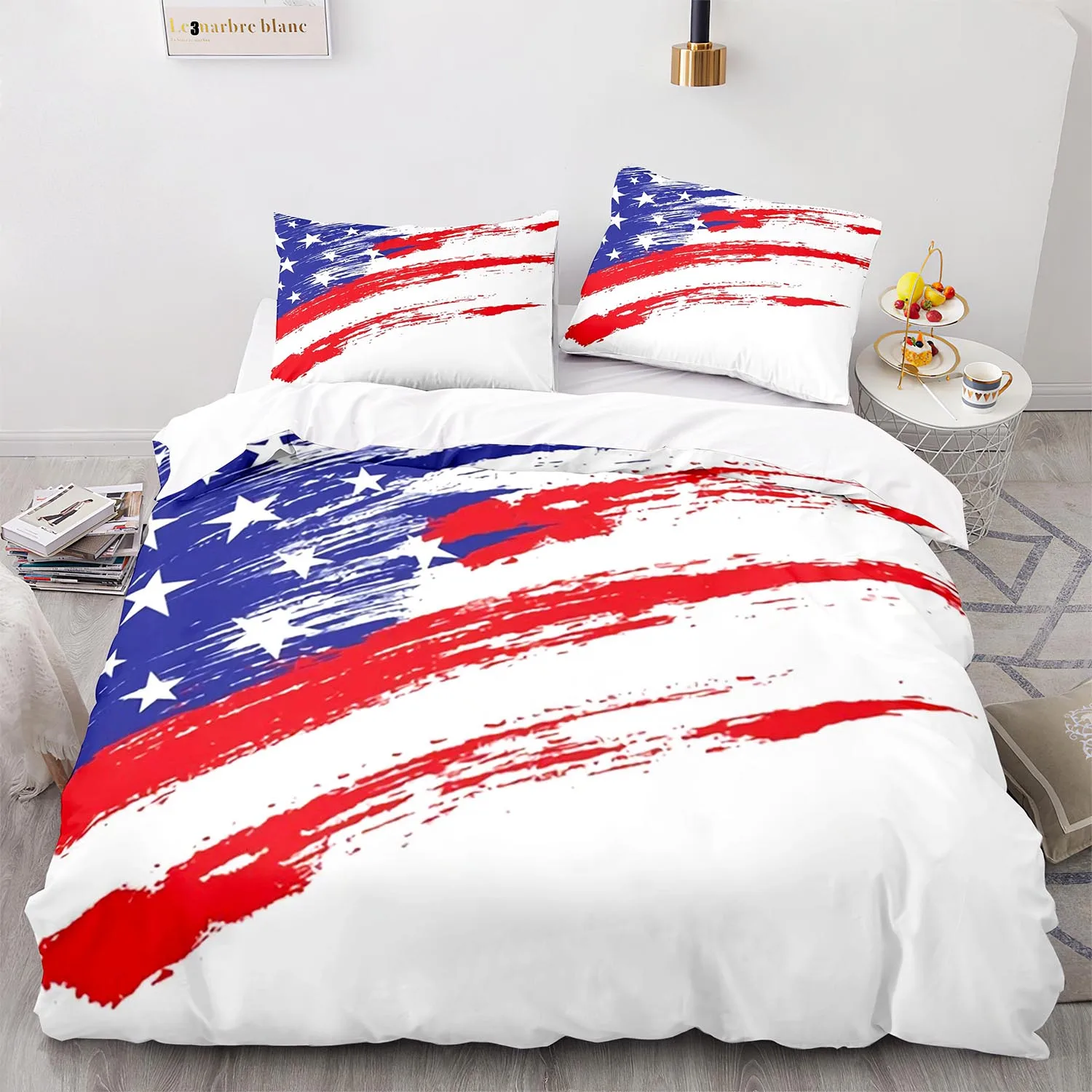 USA Flag Bedding Set Single Twin Full Queen King Size United States Bed Sets American Aldult Kid Bedroom Duvetcover 05 | Дом и сад