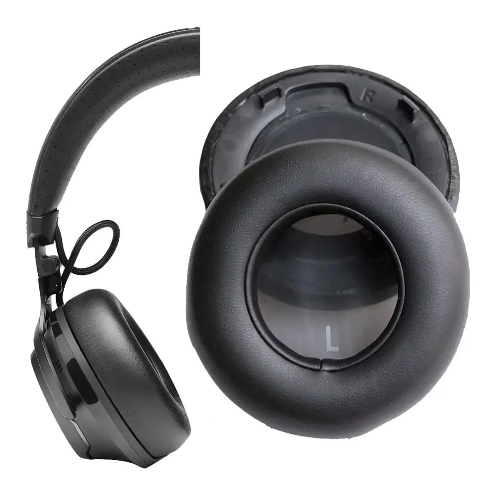 1 Pair Sponge Cushion Replacement Earpads Soft Black Wireless Headset Pad Protein Leather for JBL Club 700BT 950NC 900