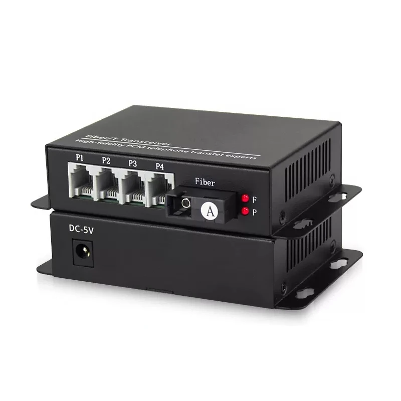

1 Pair PCM Telephone rx tx Transmitter Fiber Optic transmission 4ch Fiber Optic Transceiver Extender for RJ11 single mode 20km