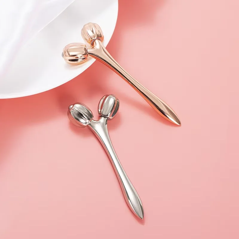 3D Roller Face and Neck Massager - Y-Shaped Skin Care and Lifting Tool with 360° Rotation