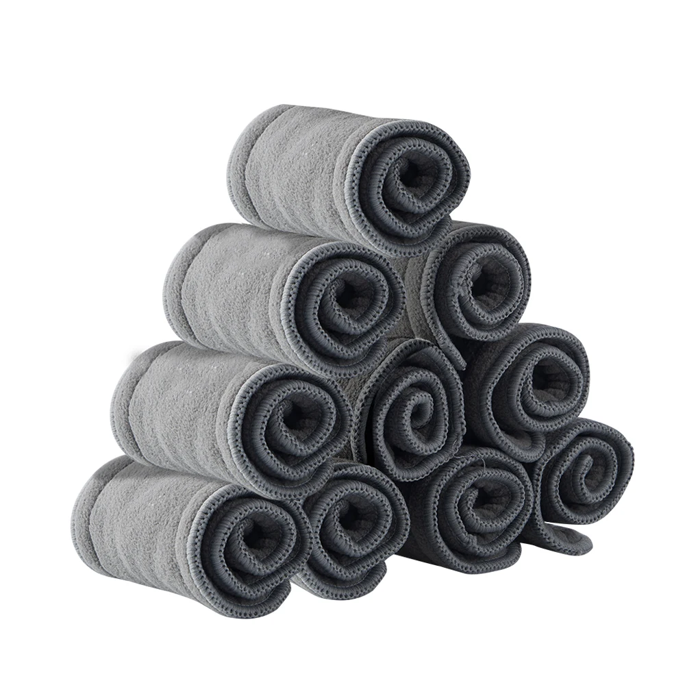 Elinfant 4/8/10 Pcs Diaper Insert 5 Layers Bamboo Charcoal Absorbent Reusable Baby Nappy Diaper Nappy For Baby Cloth Diaper