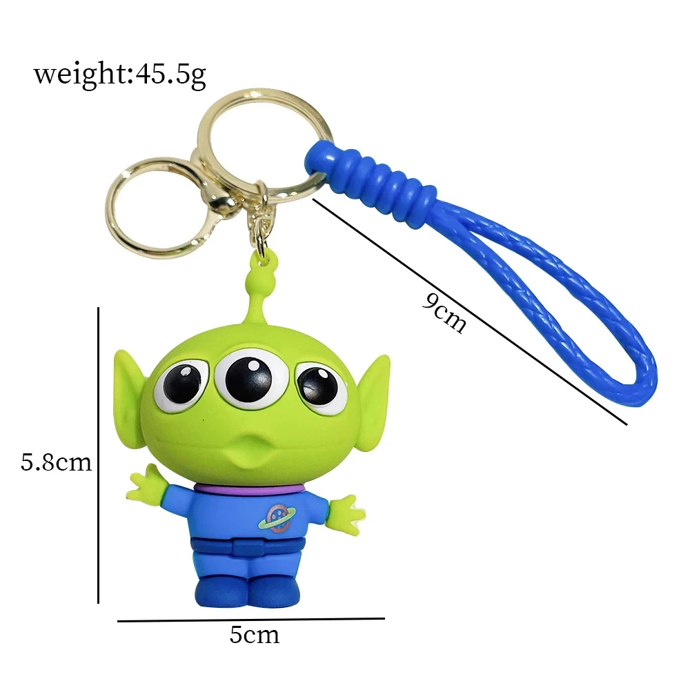 Toy Story Keychain Cute Three Eyes Alien Keyring Pendant Kawaii