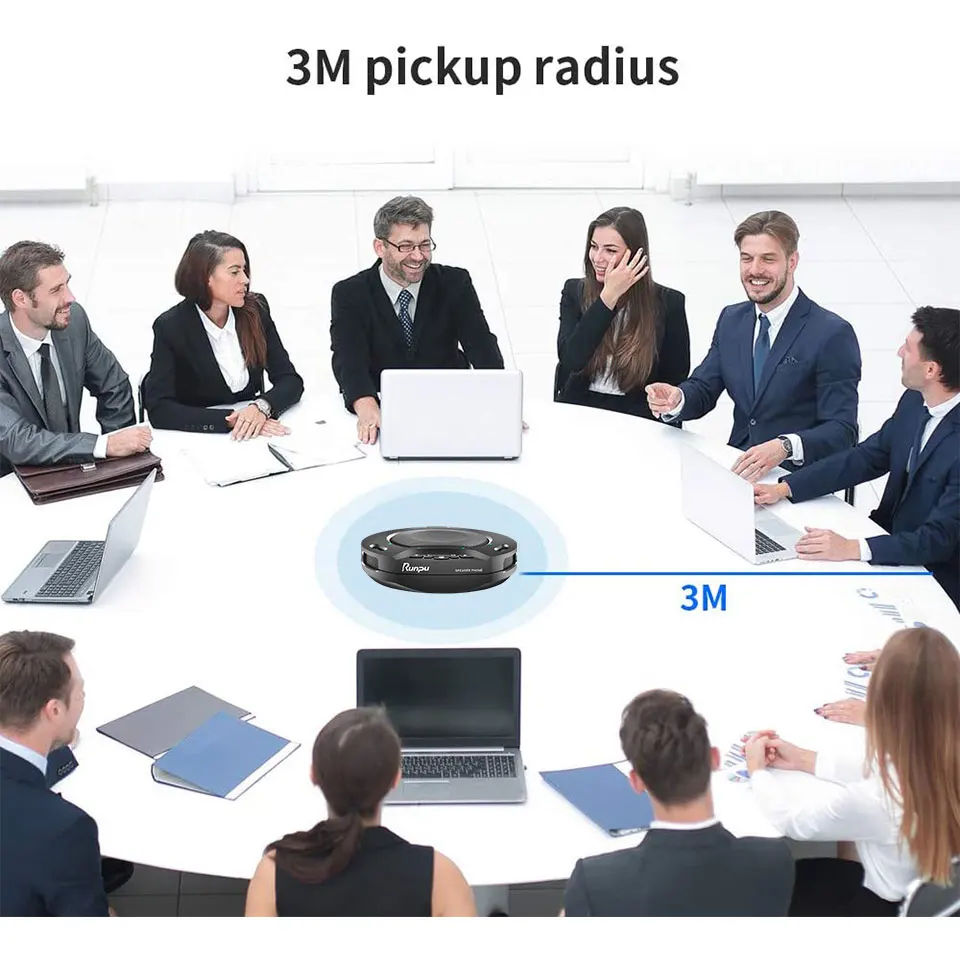 Runpu RP-OM-88 360° Omni-directional Wireless Conference Microphone Speaker - Image 3