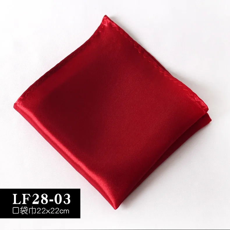 22CM Solid Color Pocket Squre For Men Classic Suit Handkerchief Formal Dress Accessories Black Brown White Chest Towel Hanky