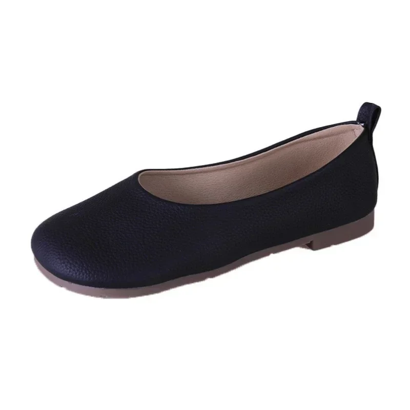 Women's Slip on Leather Loafers Spring Autumn Fashion Ballet Shoes Ladies Casual Round Toe Cute Flats Nurse Shoes Sneakers women shoes,women sneakers,women flats,casual shoes