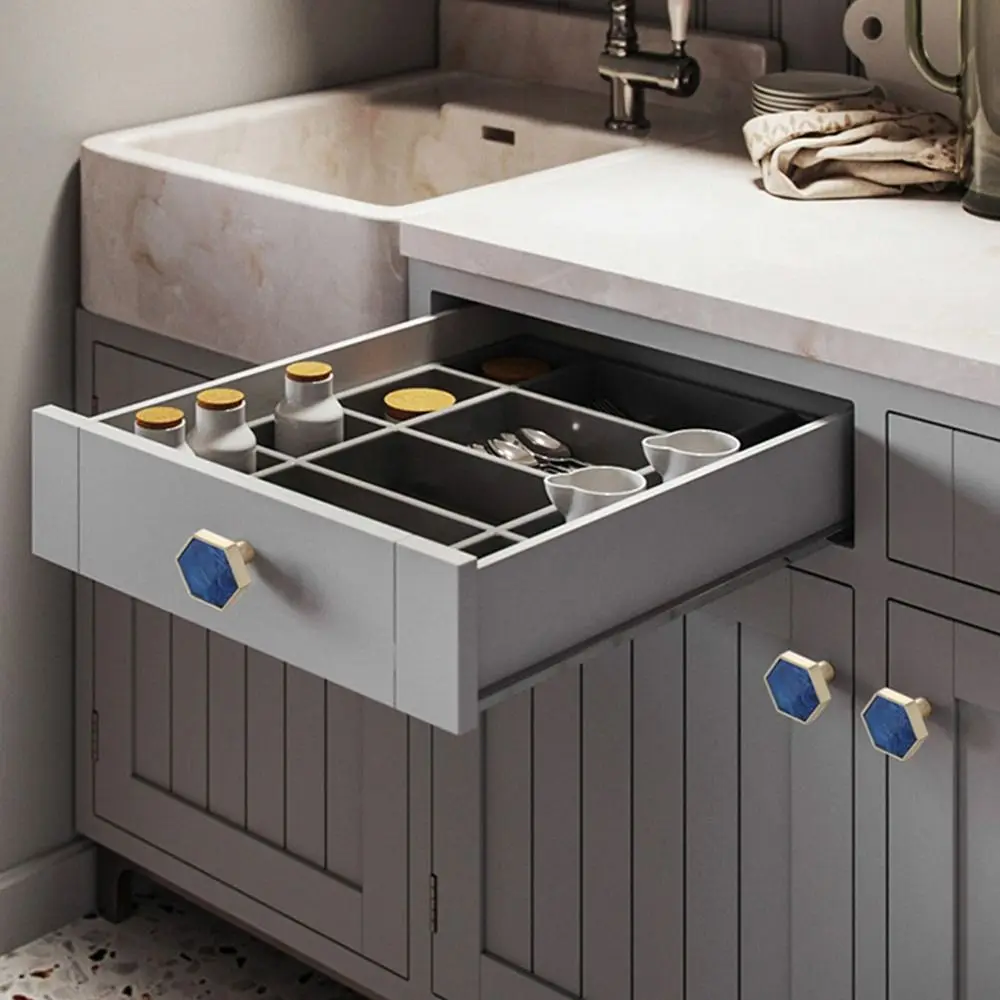 Single Hole Cabinet Knob Nordic Modern Zinc Alloy Door Pull Handles Colorful Hexagonal Drawer Knobs Dresser Kitchen Handles