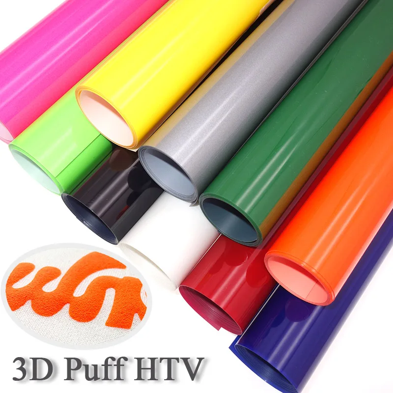 TECKWRAP 3D Puff Heat Transfer Vinyl 25,4 cm x 1,5 m gezwollen HTV-vinyl voor doe-het-zelf kleding, shirts, logo's, hoeden, stof, schuimend strijkvinyl compatibel met hittepers ambachtelijke snijders