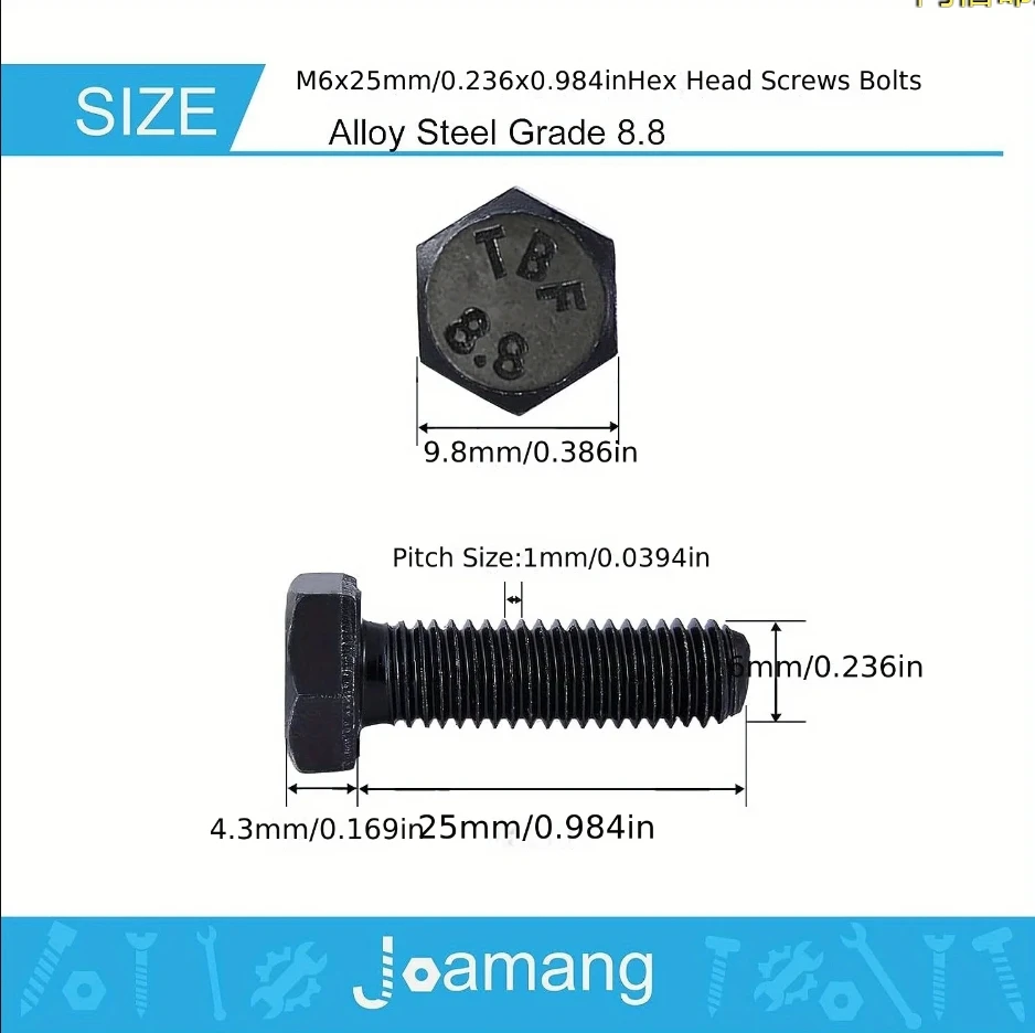 M6 x 25mm-25PCS