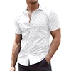 Men's shirt printed lapel summer short-sleeved Hawaiian simple new style daily vacation breathable casual and comfortable 4