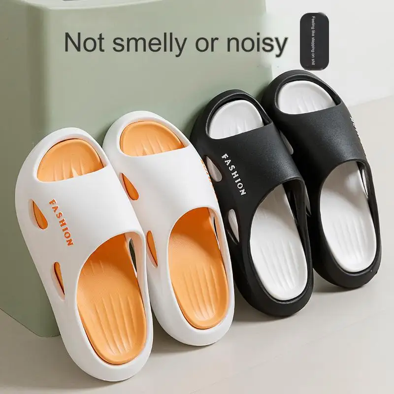 New fashionable men's and women's slippers thick-soled summer beach sandals bathroom non-slip simple ultra-light flip-flops