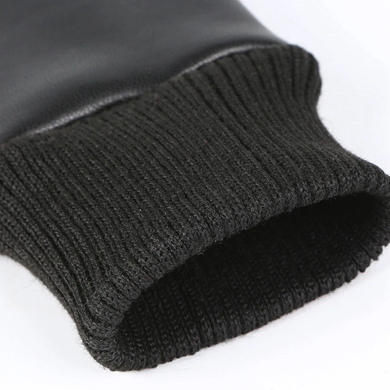Zwei-Finger-Klapphandschuhe, warme Handschuhe aus PU-Leder, wasserdicht und kältebeständig, Radfahren im Winter im Freien, Fahren und Angeln – Detail 12