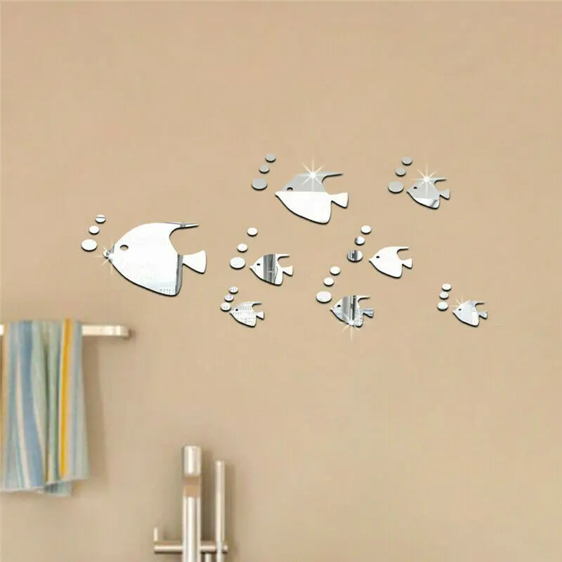 

60x45cm 3D Fish Wall Stickers Decal Decor Bathroom Removable Ocean Scene Kids