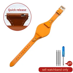 Fossil Women's Genuine Leather Cowhide Watch Strap - 18mm Waterproof Soft Watchband - 18mm (Yellow - Rose - K1)