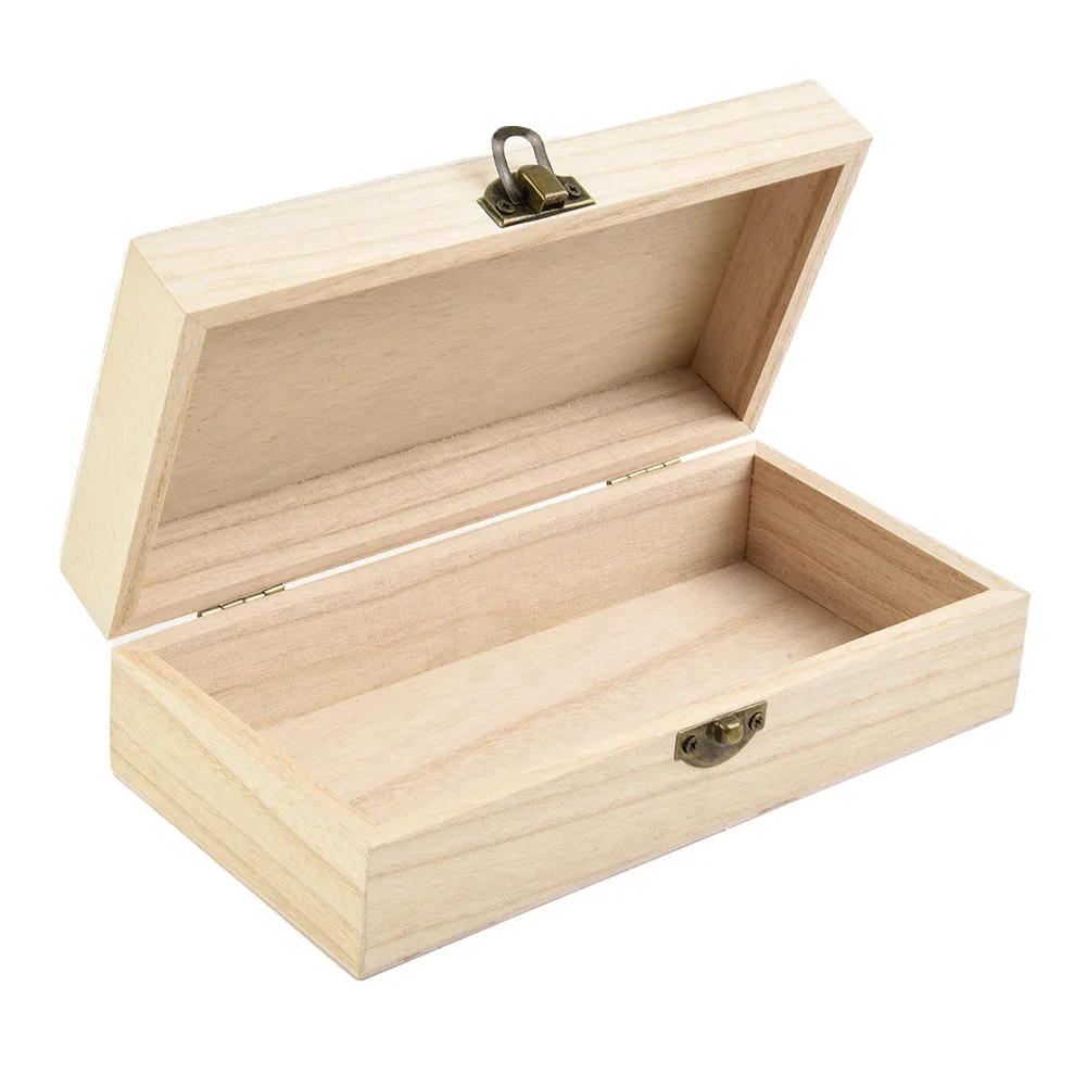 Rectangular Wooden Storage Box Vintage Wooden Box Wooden Gift Packaging Box Flip Type Multi Color Storage Jewelry Necklace Ring