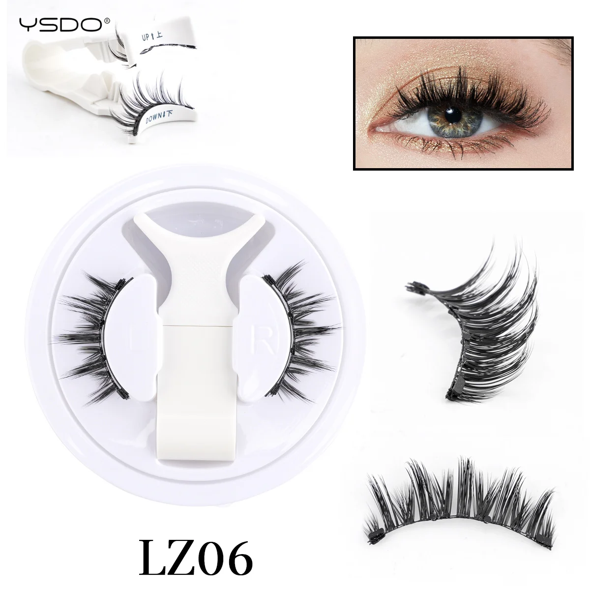 Magnetic Lashes 1 Pair No Glue Needed 3-Step Press On False Eyelash fake eyelashes