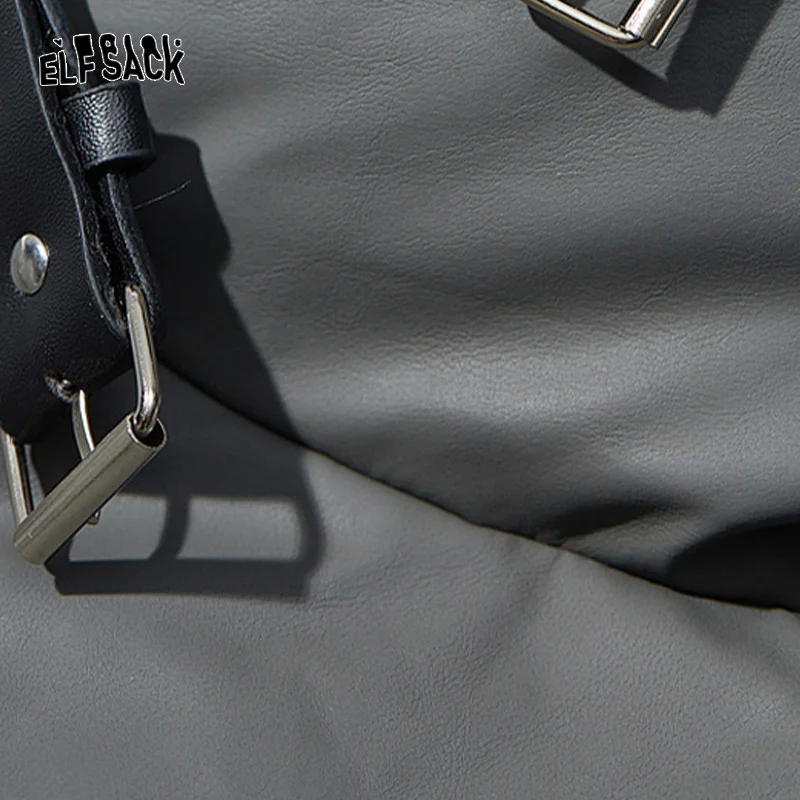 ELFSACK Solid Color Warm Down Coats Women 2023 Winter Loose Short Casual Outwears