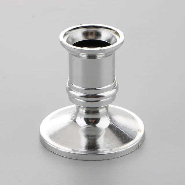 4Pcs Taper Candle Holders Traditional Shape Fits Standard Candlestick Silver Decoration Tea Light 6