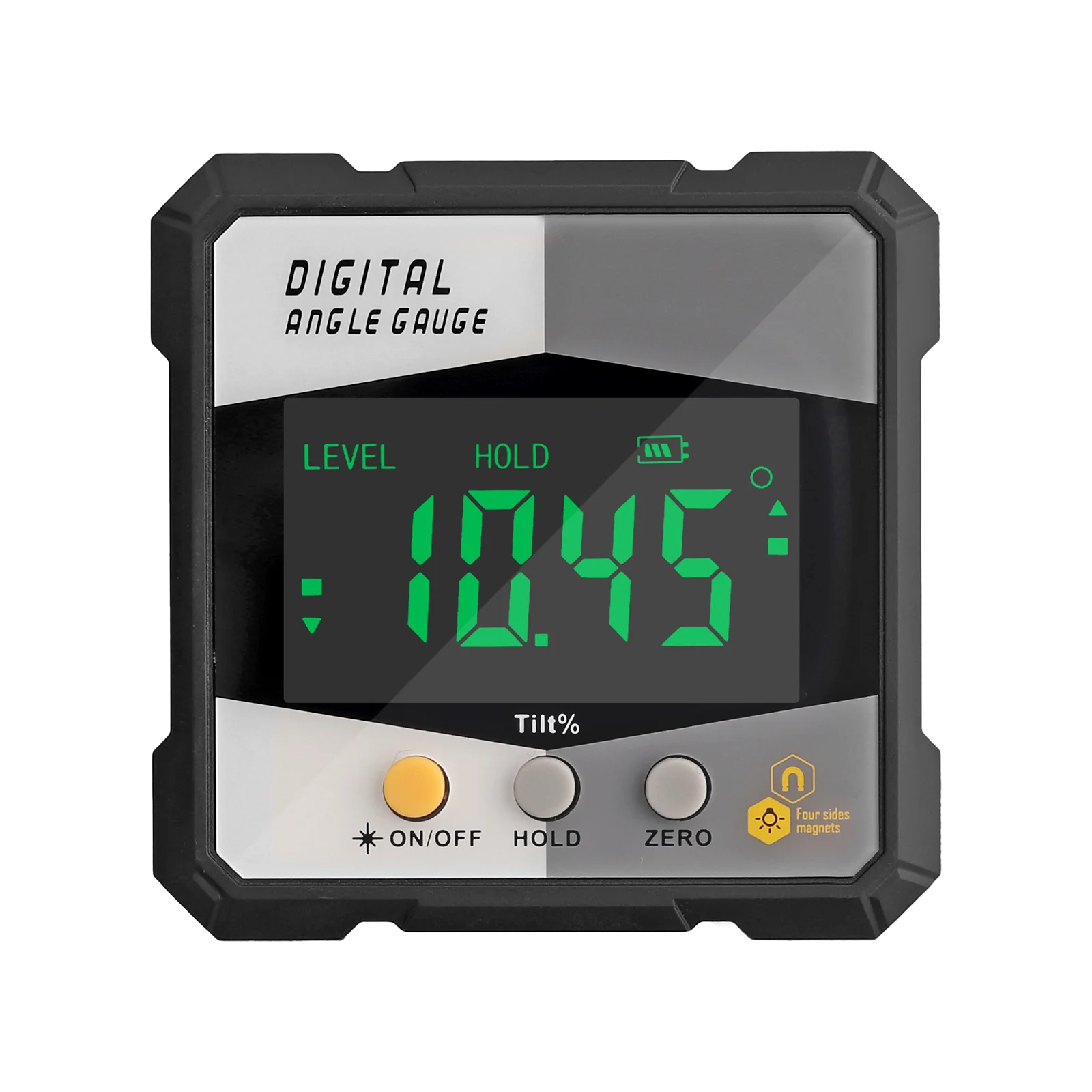 레이저 디지털 각도기 경사계 레이저 레벨 눈금자 USB 충전식 경사계 마그네틱 베이스 각도계 자석 틸트 도구
