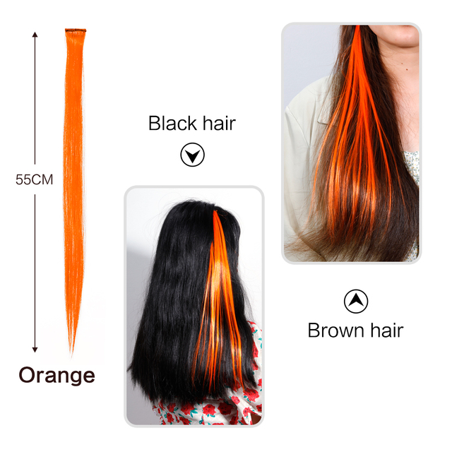 New Long Wavy Wig For Color Wigs Long Hair Highlighting Gradient Invisible Seamless Natural One-piece Hair Hanging Ears