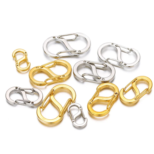 5Pcs Stainless Steel Chic Letter S Buckle 18k Gold Spring Lobster Clasps Necklace Hooks Bracelets Connectors DIY Jewelry Making 3