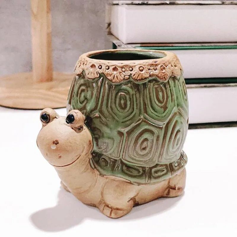 Vaso a forma di tartaruga | Vaso per piante grasse carino con