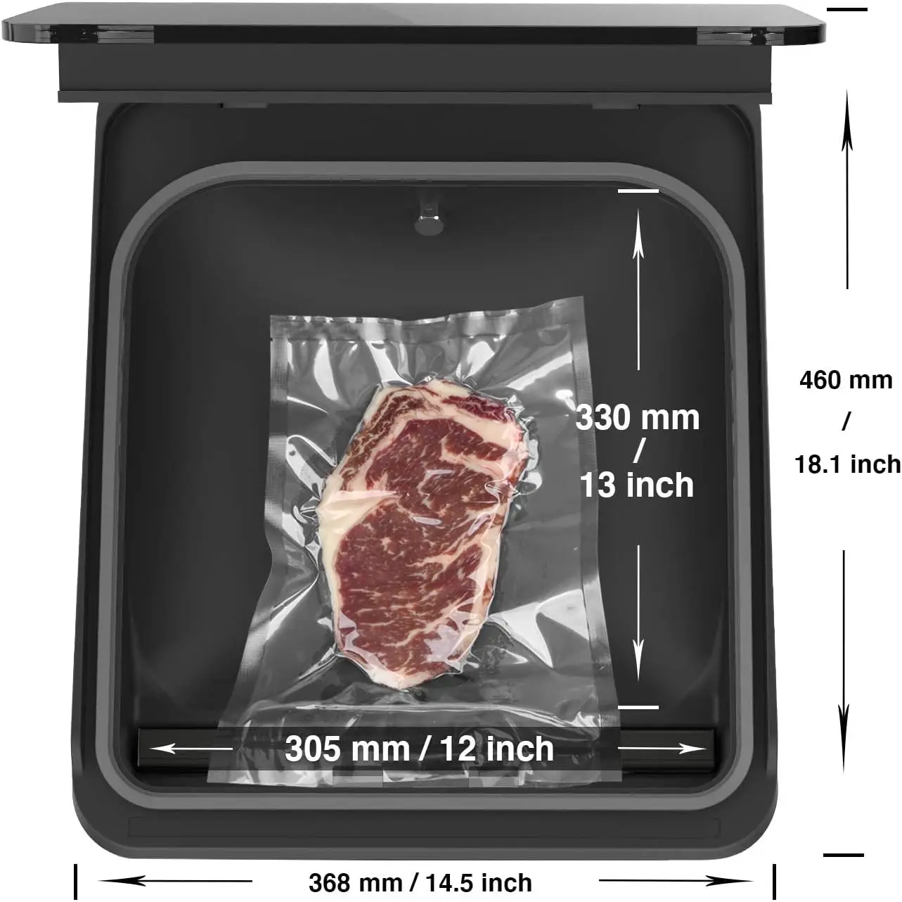 12-Inch Chamber Vacuum Sealer CV12 - For Fresh Meats, Soups, Sauces. Heavy Duty, Commercial Width, Compact 3