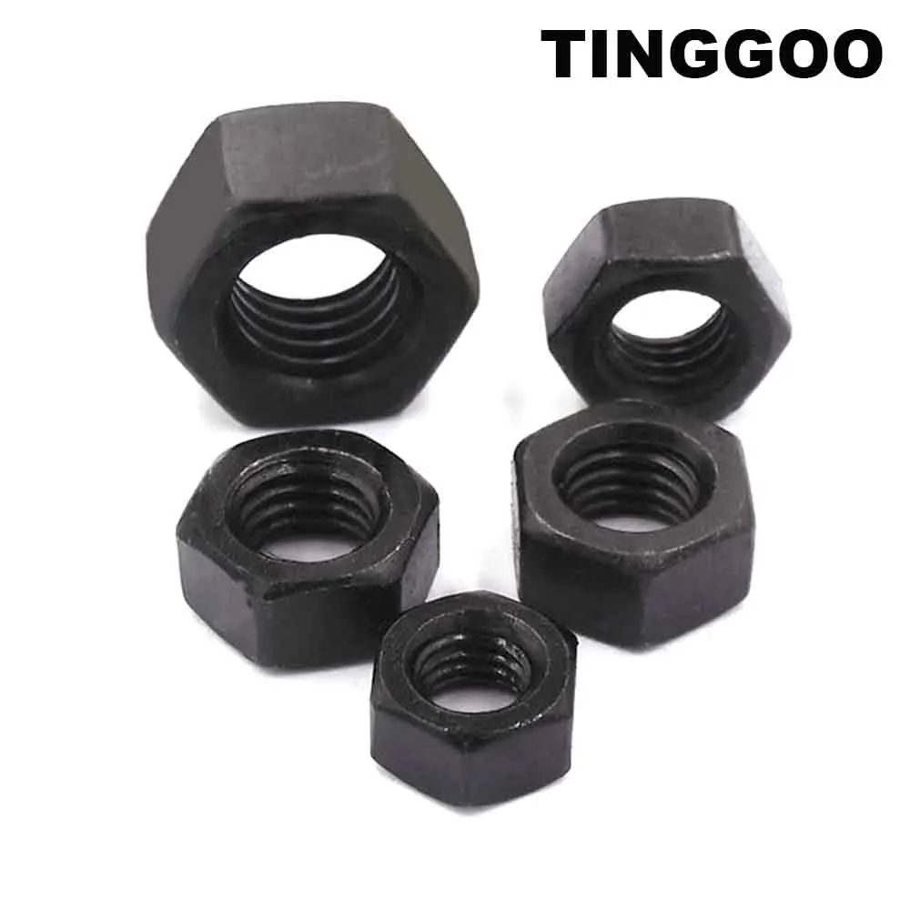 2/50pcs M1.6 M2 M2.5 M3 M3.5 M4 M5 M6 M8 M10 M12 M14 M16 블랙 산화물 컬러 탄소강 육각 육각 너트 DIN934