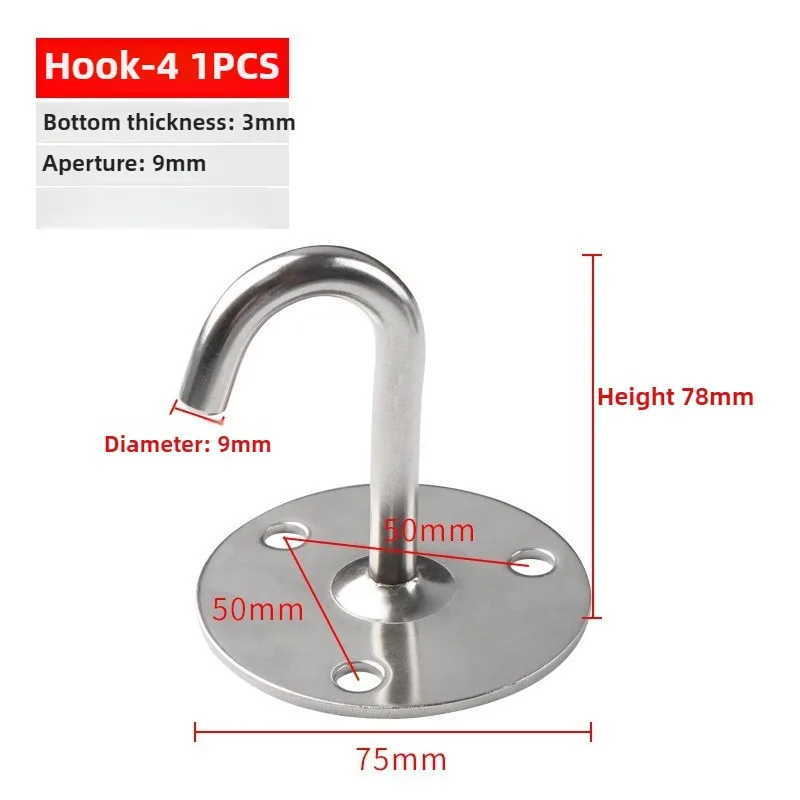 Heavy Duty Stainless Steel Hook Eye Plate Hanger for Ceiling and Wall Mounting