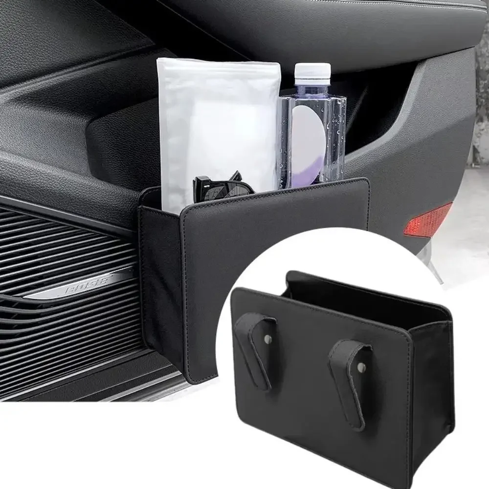 Multifunktionaler Auto-Mülleimer aus PU-Leder, einfarbig, zum Aufhängen an der Rückenlehne, faltbare Struktur, Aufbewahrungsbox für Autotüren – Detail 13