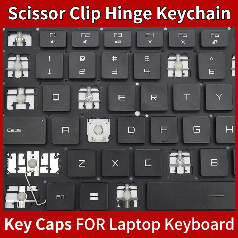 Premium Keyboard Key Cap Hinge Replacement (4 Keycap and Hinge)