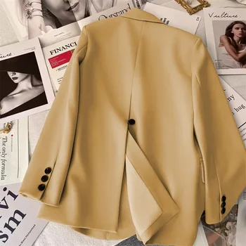 Fashionable Yellowish Orange Suit Jacket Women Casual Stylish Autumn Spring Season Streetwear Quality Polyester Full Sleeve 1