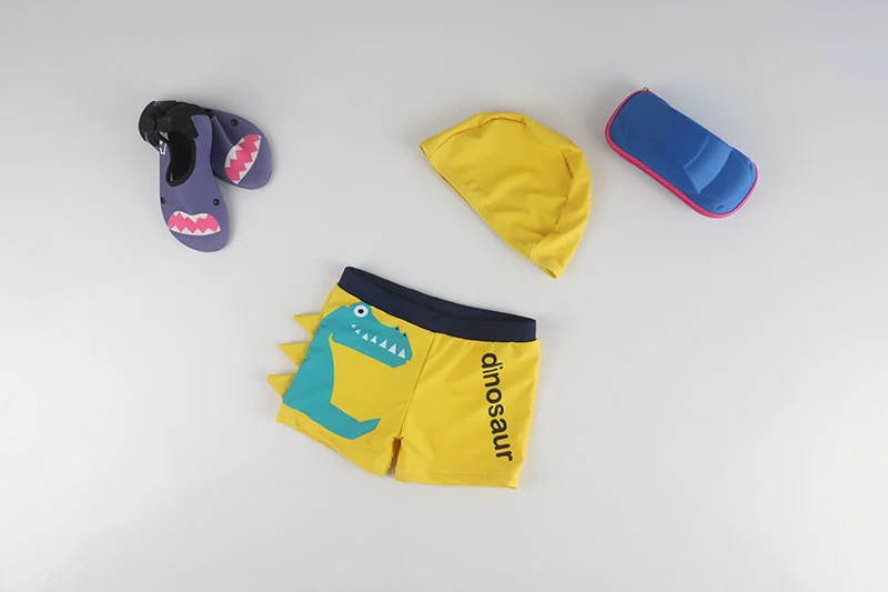 Swimming Trunks for Boy Cartoon Dinosaur Children's Swimsuit with Swimming Cap Toddler Baby Boys Bathing Suit Kids Swim Shorts