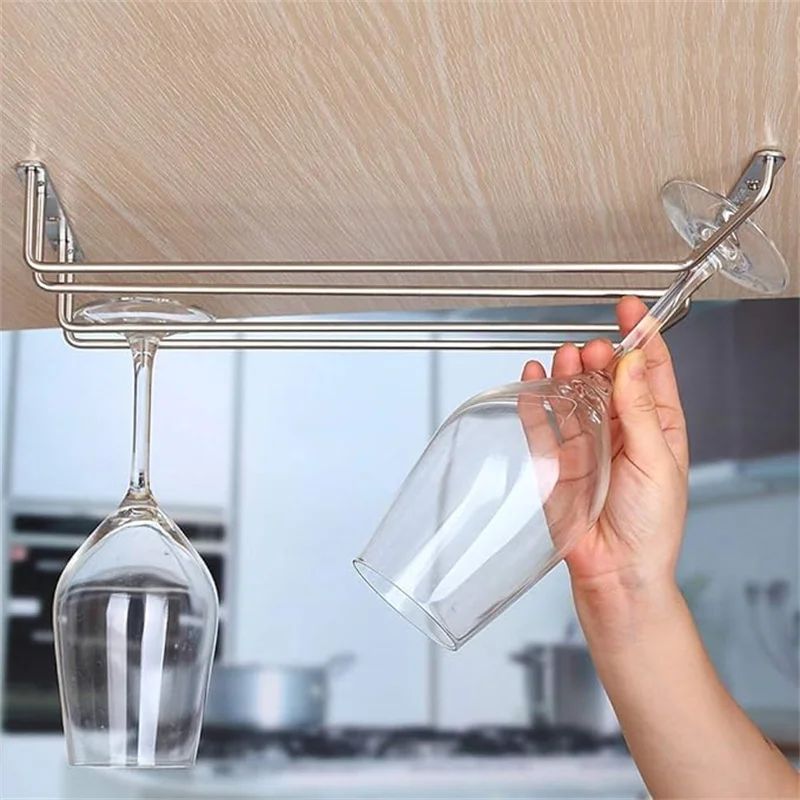 Red Wine Glass Goblets Hanger Rack 1/2pcs Upside Down Stemware Home Bar Pub Holder Stainless Steel Shelf Organizer Dish Rack