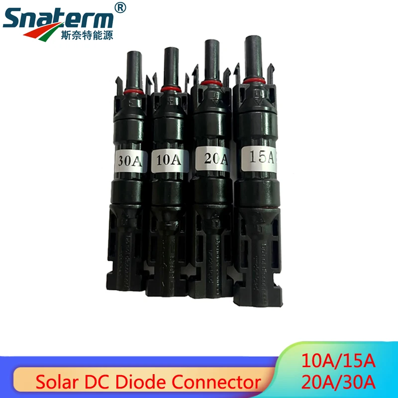 PV Diode Solar Connector Waterproof 30A 20A 15A 10A For Solar panel Parallel Connection protection