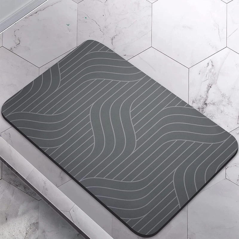 Diatomaceous Earth Bath Mat|Quick Dry Bath Mat|Super Absorbent Bath Mat|Non Slip Bathroom Rugs(40×60cm) (Navy blue) 4