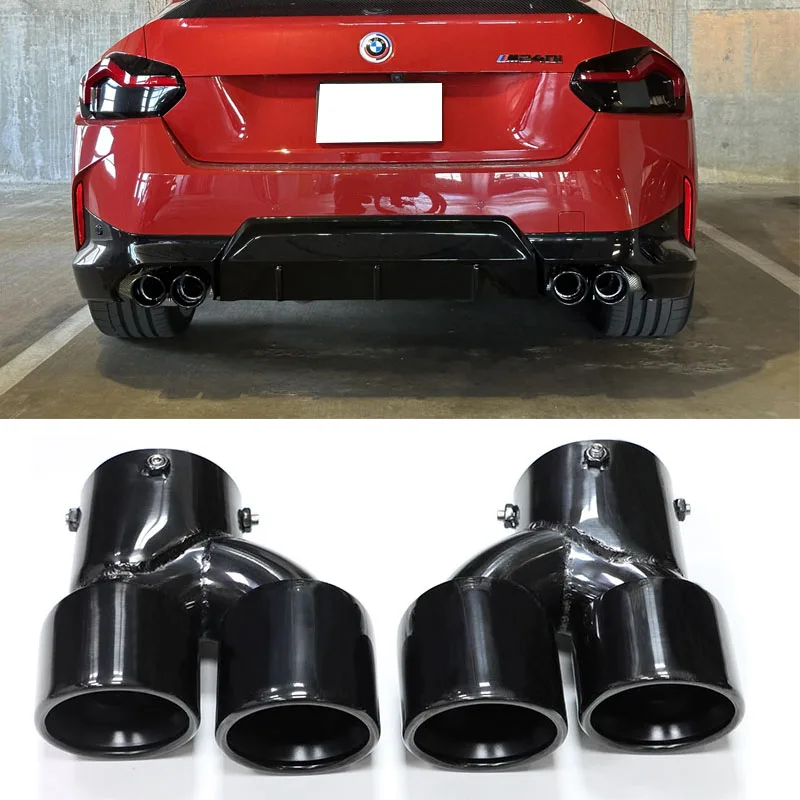 

Quad Exhaust Tip For BMW G42 G22 M240i 2021 2022 Dual M Exhaust Pipe Carbon Fiber Muffler Tip Exhaust System Nozzle Tailpipe