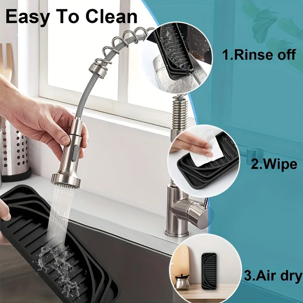 1pcs Water Dispenser Anti-overflow Silicone Mat Drip Tray Coffee Machine Refrigerator Drain Mat Kitchen Sponge Drain Tray