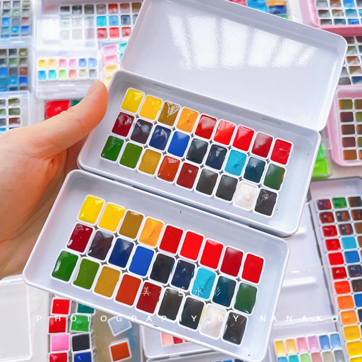 Original Schmincke Artist Watercolor Paint Solid Limited Color Watercolor 24/36/48 Colors Master Drawing Art Supplies