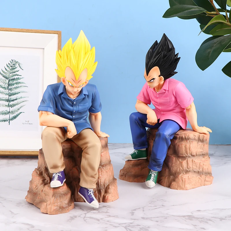 

22CM Anime Dragon Ball Fashion Dress Vegeta Casual Posture DBZ GK Statue PVC Action Figures Collection Model Toys Christmas Gift